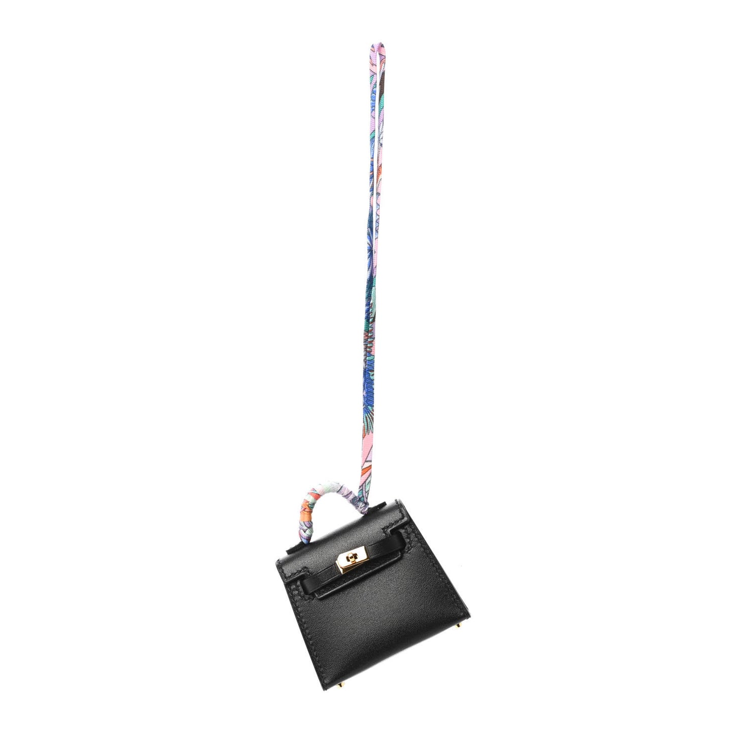 Tadelakt Mini Kelly Twilly Bag Charm Black