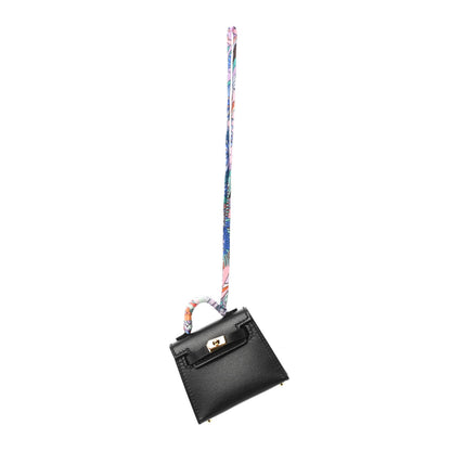 Hermes Tadelakt Mini Kelly Twilly Bag Charm Black 1 of 3