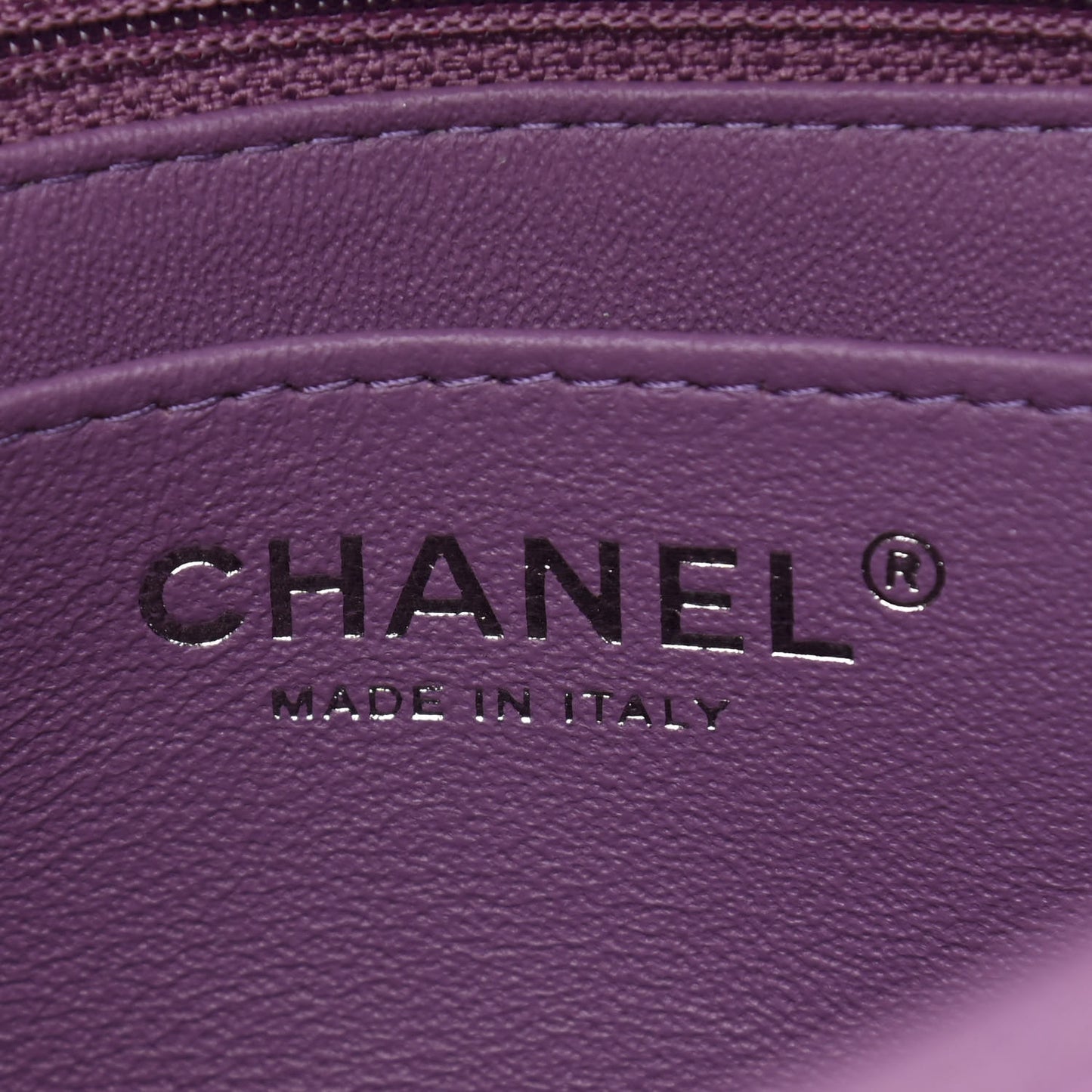 Lambskin Quilted Mini Square Flap Purple