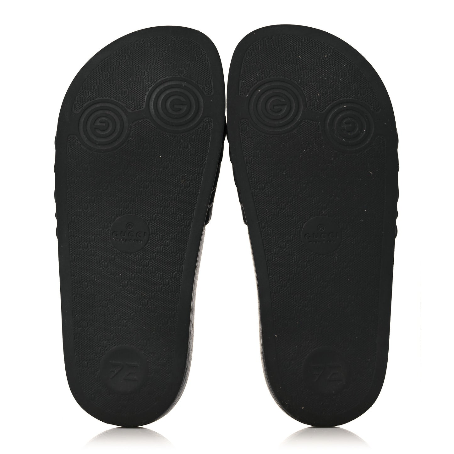 Rubber Matelasse Womens Slide Sandals 35 Black