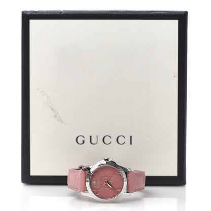 Gucci Stainless Steel Calfskin 27mm G-Timeless Quartz Watch Pink 8 of 8