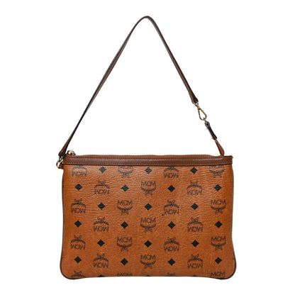 MCM Visetos Liz Shopper Tote Pouch Cognac 1 of 12