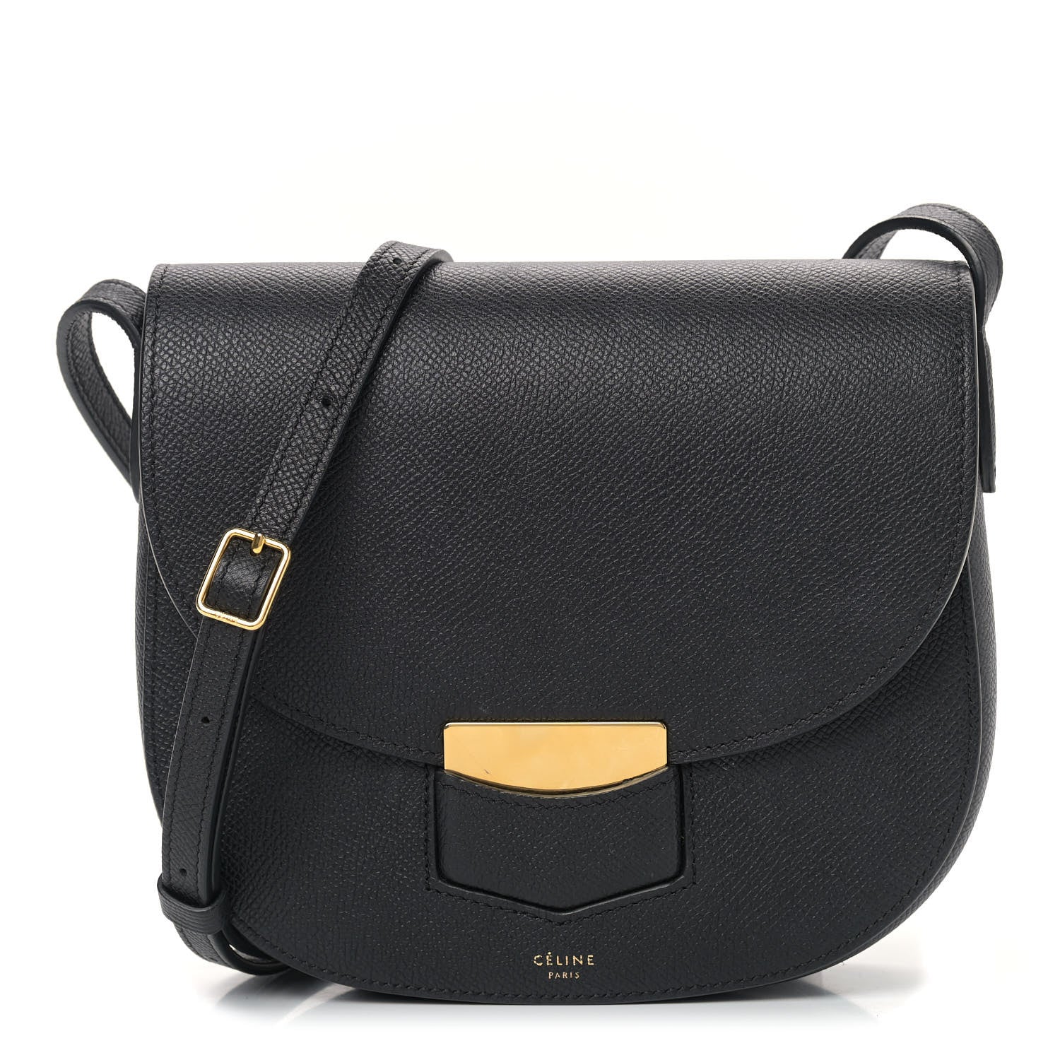 Celine Grained Calfskin Small Trotteur Black 1 of 9