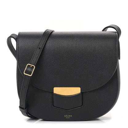 Celine Grained Calfskin Small Trotteur Black 1 of 9