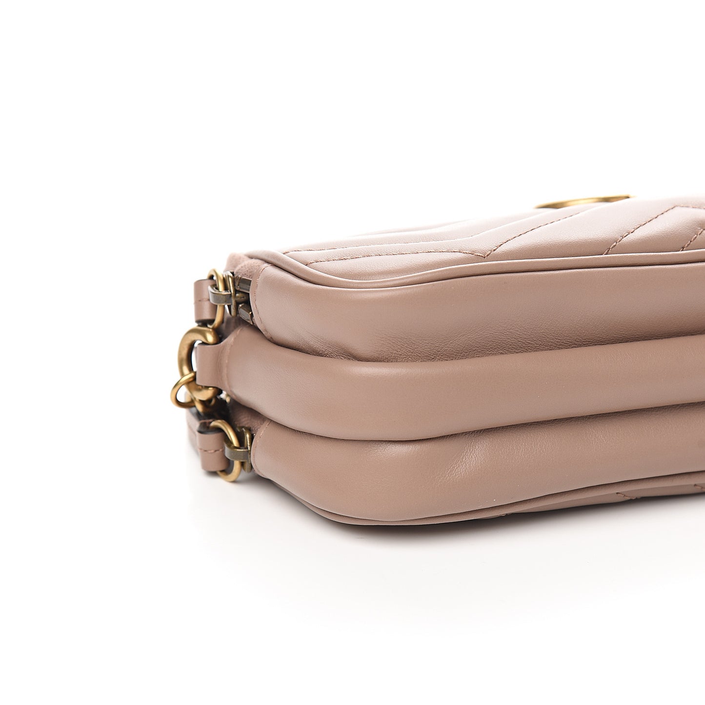 Calfskin Matelasse Mini GG Marmont Chain Crossbody Bag Porcelain Rose