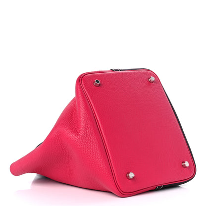 Hermes Taurillon Clemence Casaque Picotin Lock 22 MM Rouge Sellier Framboise 4 of 9
