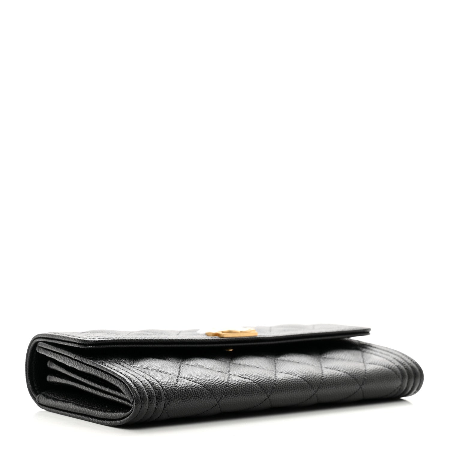 Chanel Caviar Quilted Large Boy Gusset Flap Wallet Black 4 of 9