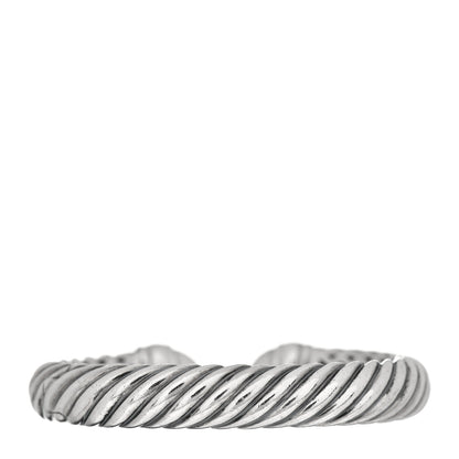 David Yurman Sterling Silver Diamond 10mm Sculpted Cable Bracelet 3 of 4