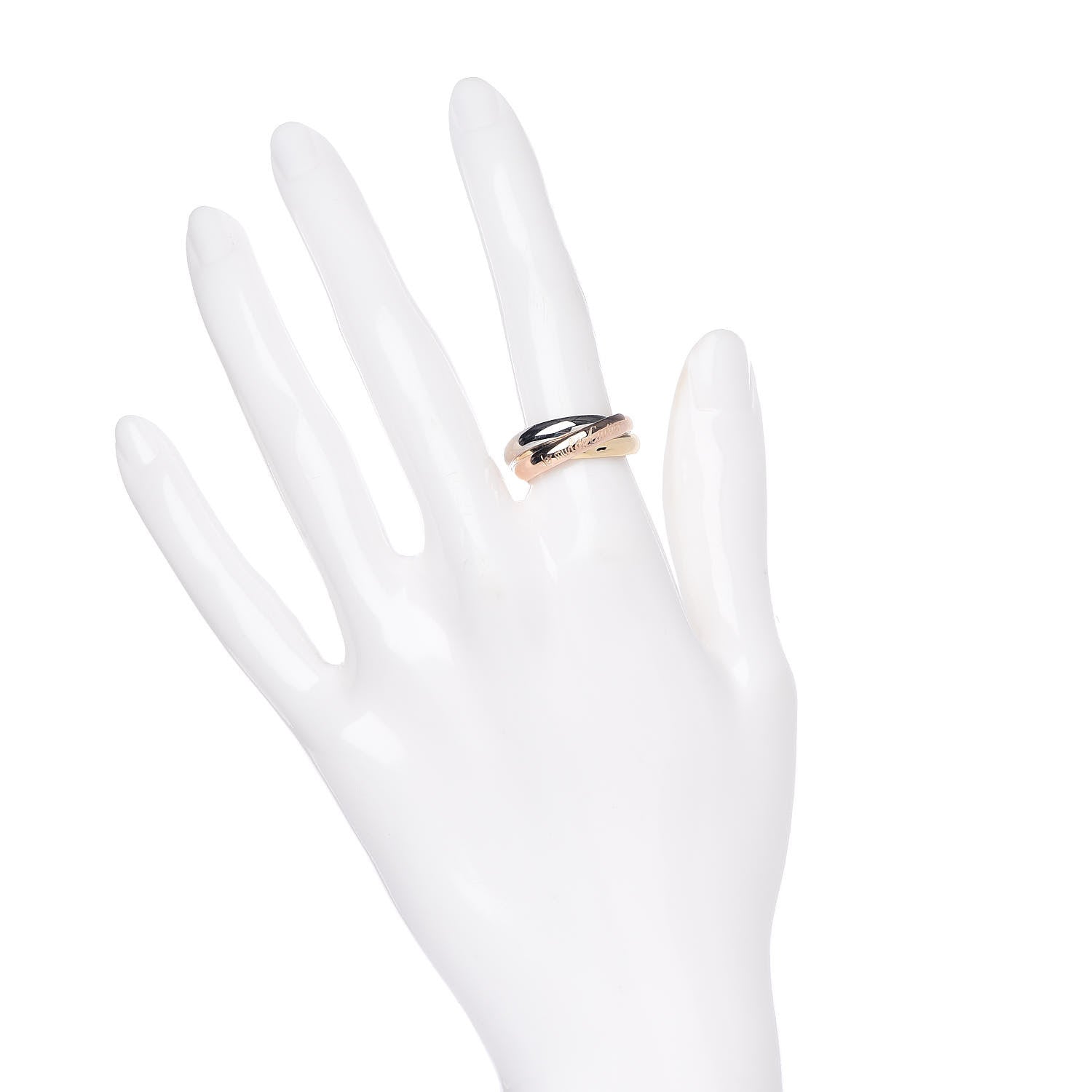 Cartier 18K Pink Yellow White Gold Classic Les Must De Trinity Ring 53 6.25 2 of 4