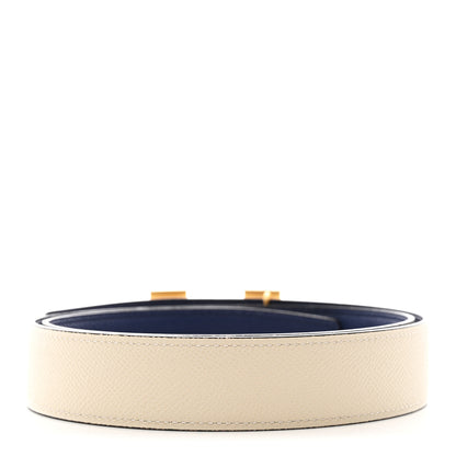 Hermes Epsom Martelee Constance Belt 85 34 Bleu De Malte Craie 2 of 6