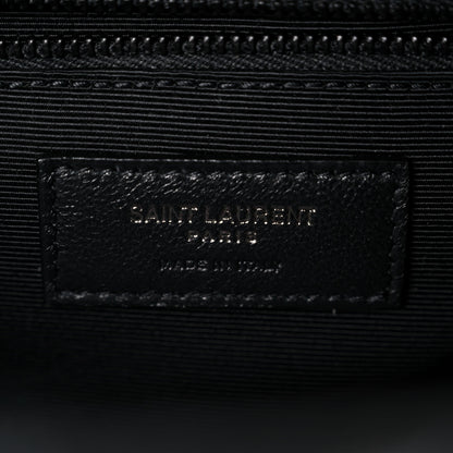 Saint Laurent Grain De Poudre Textured Mixed Matelasse Large Triquilt Monogram Monochrome Satchel Black 6 of 11
