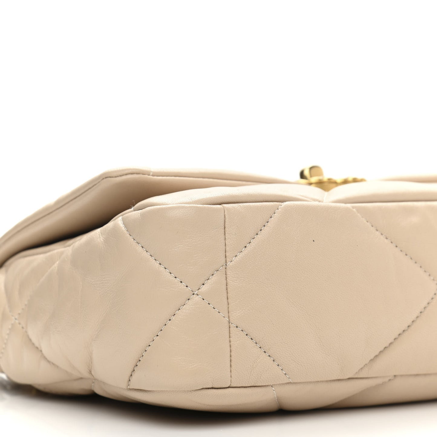 Lambskin Quilted Medium Chanel 19 Flap Beige