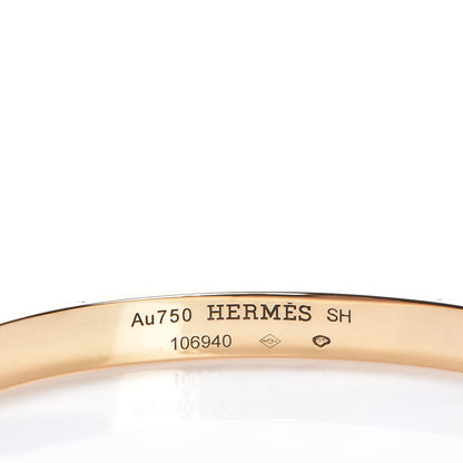Hermes 18K Yellow Gold Diamond Kelly PM Bangle S 4 of 6