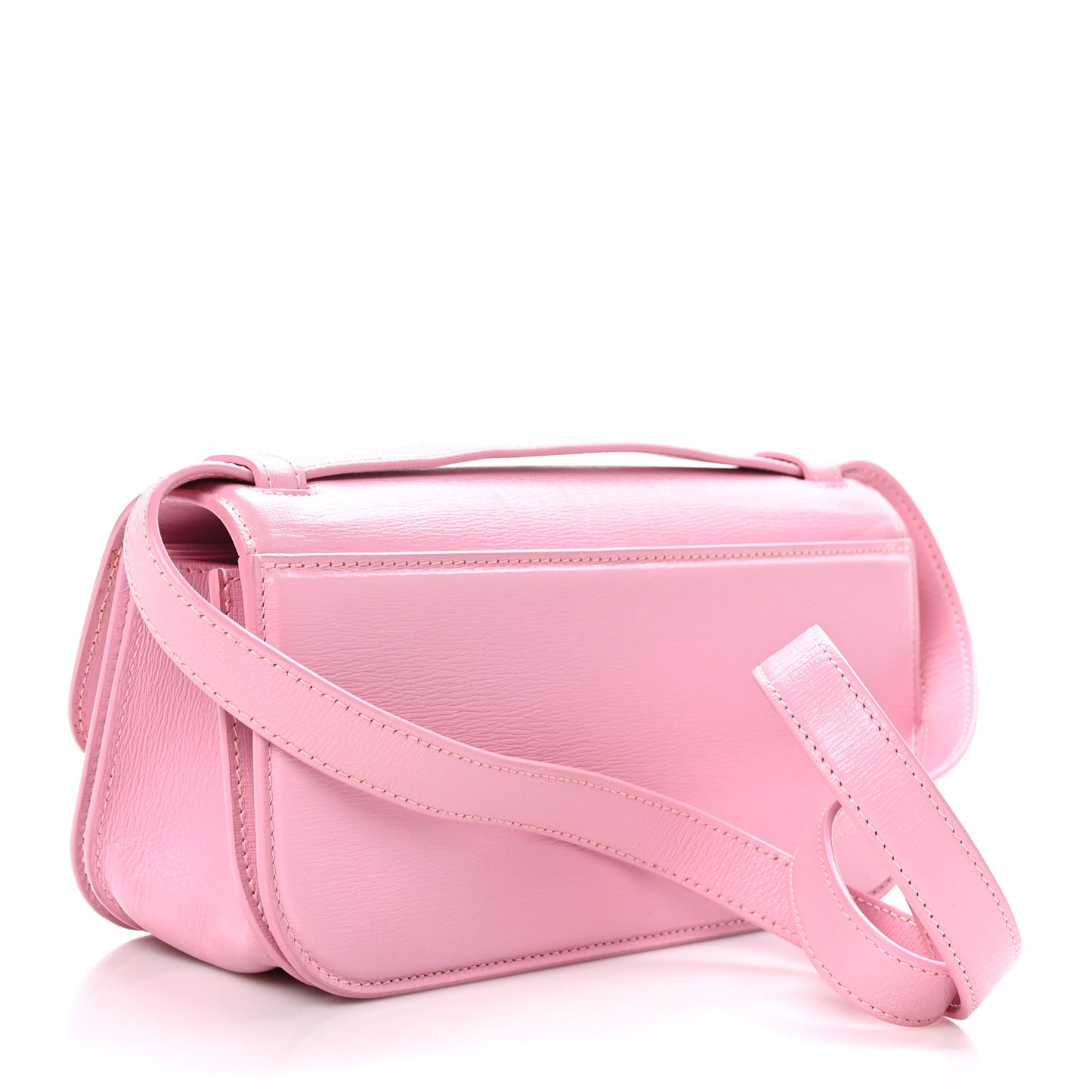 Calfskin Stripe Embossed Small Gossip Bag Candy Pink
