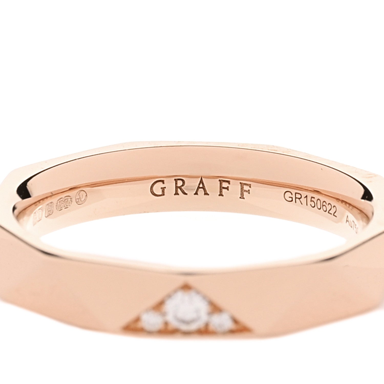 Graff 18K Rose Gold Diamond Laurence Graff Signature Pave Band Ring 46 3.75 4 of 5