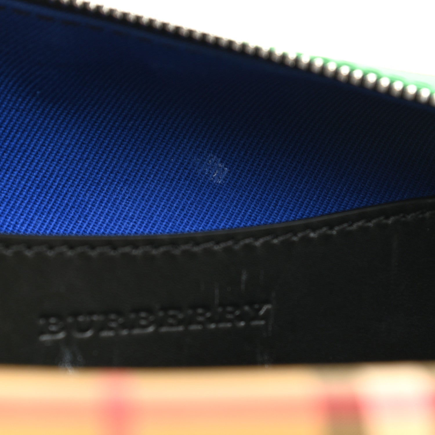 Burberry Vintage Rainbow Check Travel Pouch Antique Yellow Green 8 of 10