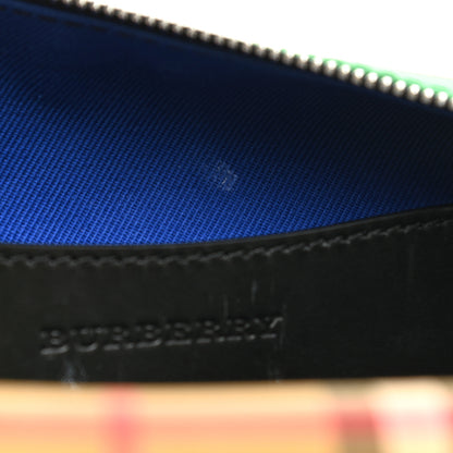 Burberry Vintage Rainbow Check Travel Pouch Antique Yellow Green 8 of 10