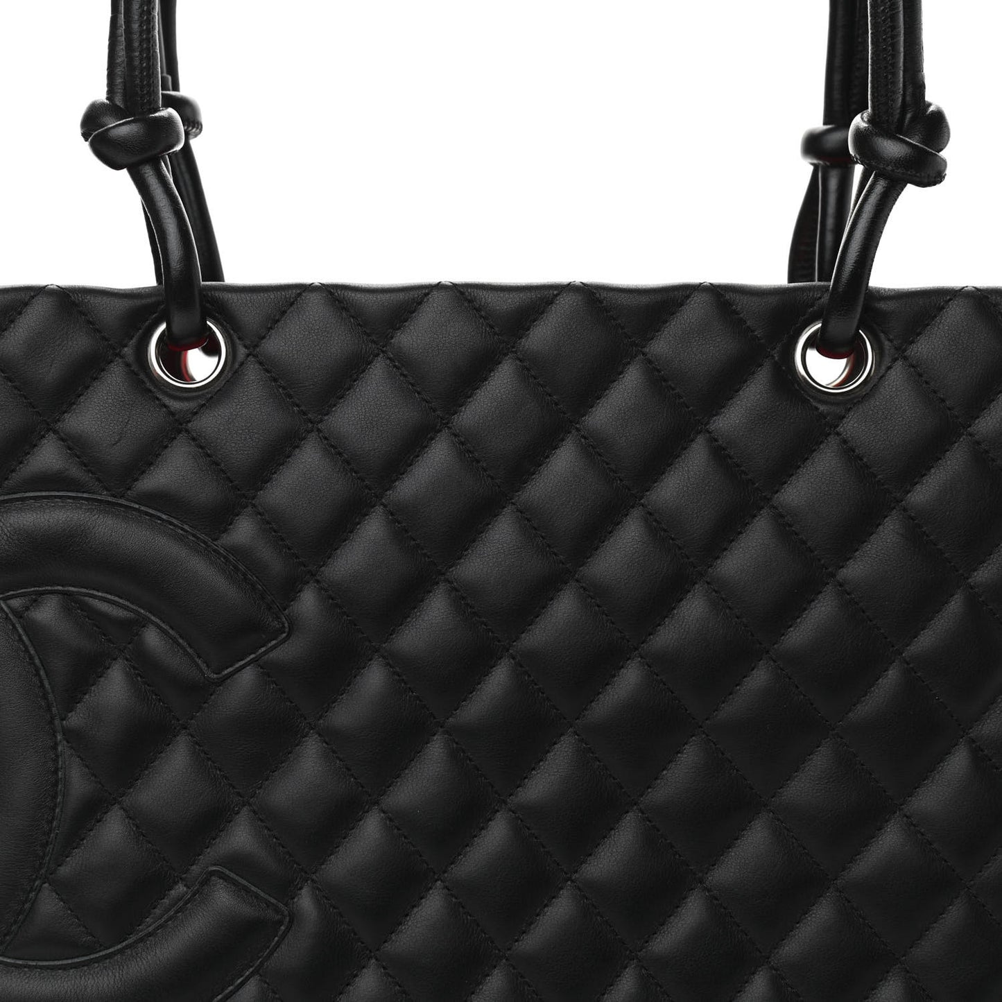 Calfskin Quilted Large Cambon Tote Black