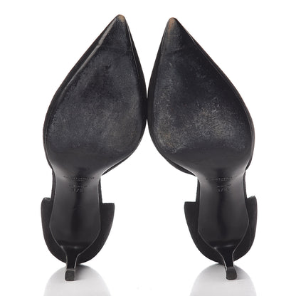 Saint Laurent Kid Scamosciato Classic Paris 80 Skinny Pumps 37.5 Black 7 of 14