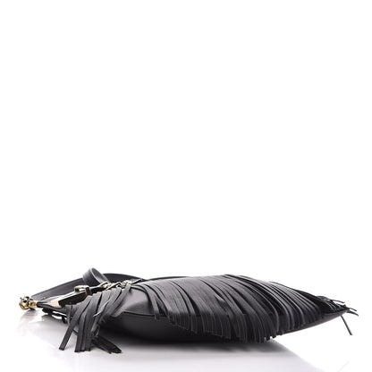 Versace Calfskin Palazzo Fringe Crossbody Bag Black 4 of 9