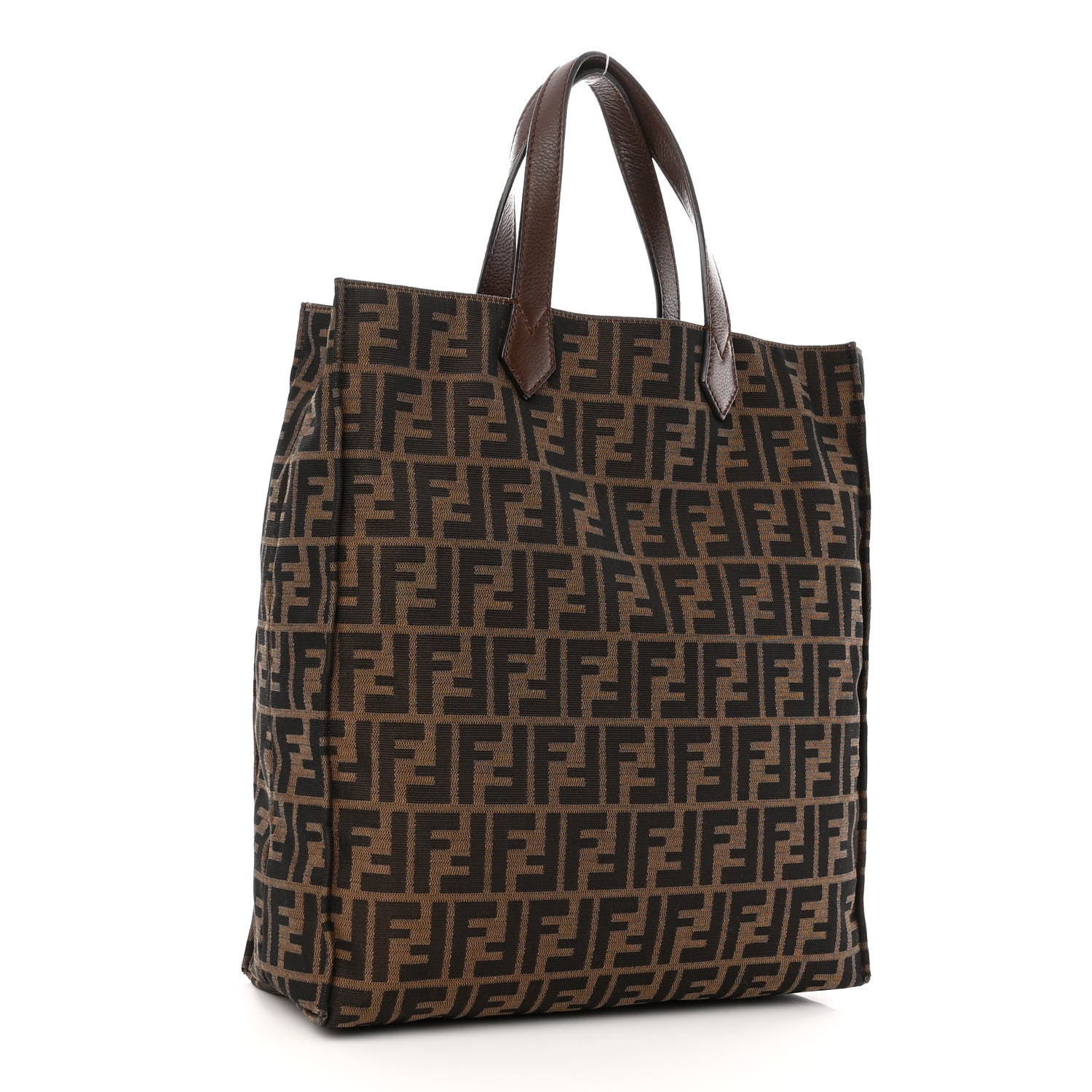 Fendi Zucca Vitello Artic Special Shopping Tote Tobacco Castagna 3 of 13