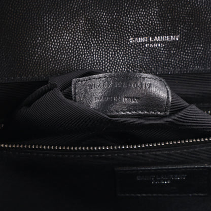 Saint Laurent Grain De Poudre Textured Mixed Matelasse Large Triquilt Monogram Satchel Black 8 of 11