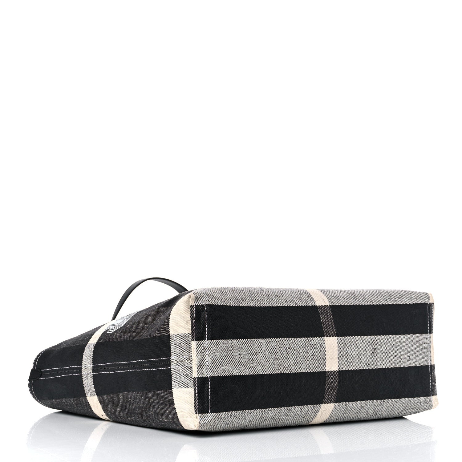 Burberry Coated Canvas Mega Check Large Reversible Doodle Tote Black White 3 of 17