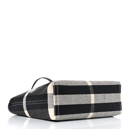 Burberry Coated Canvas Mega Check Large Reversible Doodle Tote Black White 3 of 17