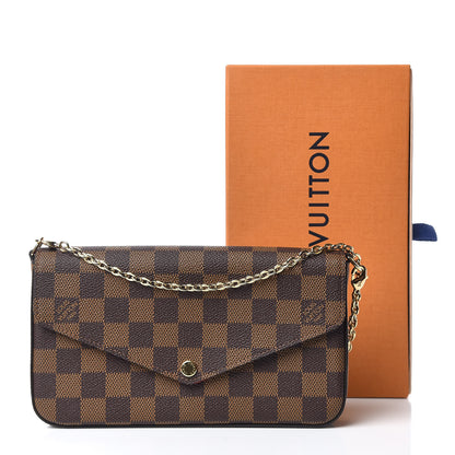 Louis Vuitton Damier Ebene Pochette Felicie Chain Wallet 12 of 12