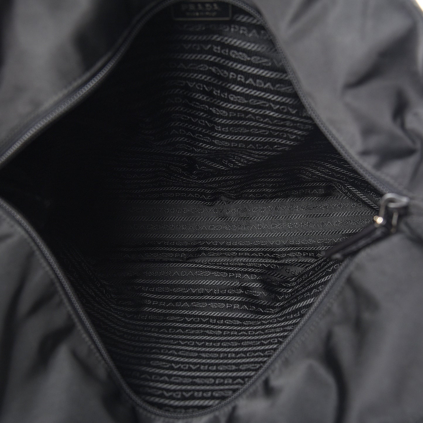 Tessuto Nylon Logo Tote Black