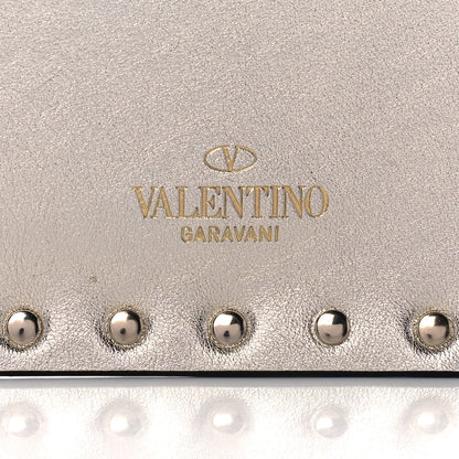 Valentino Garavani Metallic Calfskin Rockstud Envelope Clutch Sahara 7 of 7