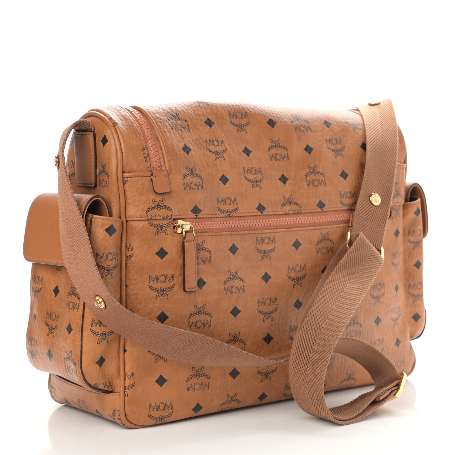 MCM Visetos Large Klassik Diaper Bag Cognac 4 of 13