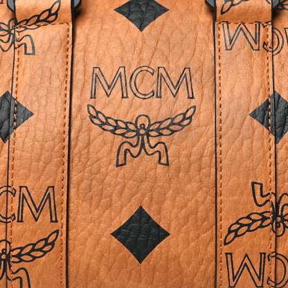 MCM Maxi Visetos Small Aren Boston Bag Cognac 8 of 10