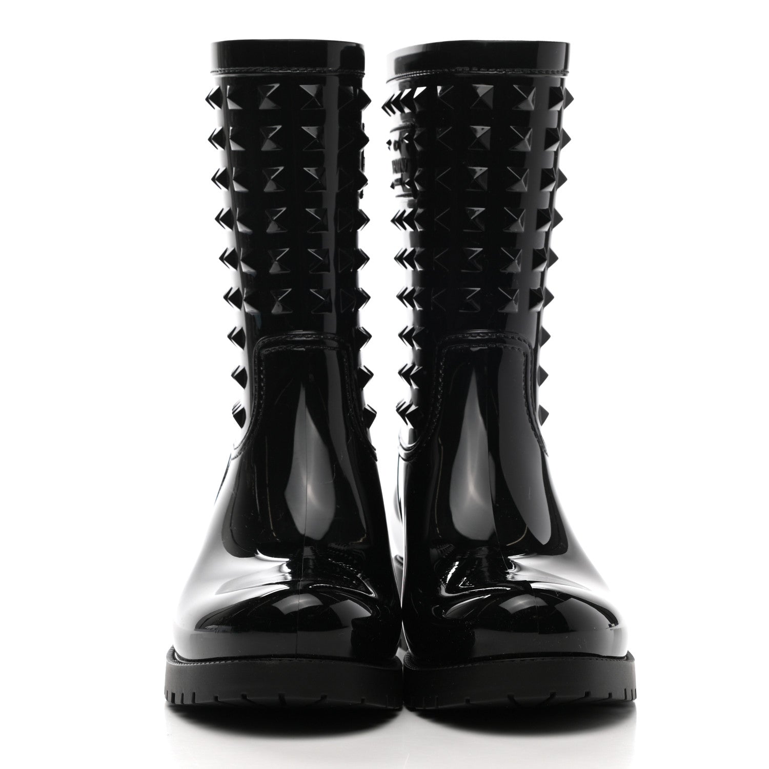 Valentino Garavani Rubber Rockstud Short Rainboots 37 Black 2 of 10