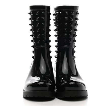 Valentino Garavani Rubber Rockstud Short Rainboots 37 Black 2 of 10