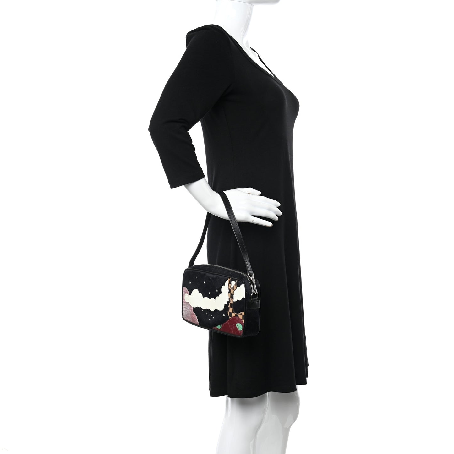 Satin Mini Monogram Conte De Fees Pochette Black