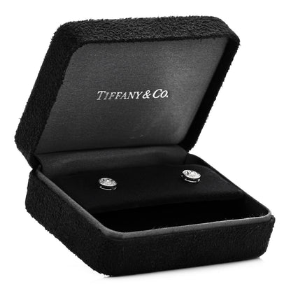 Tiffany Platinum Diamond Mini Circlet Earrings 5 of 5