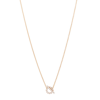 Hermes 18K Rose Gold Diamond Finesse Pendant Necklace 1 of 5