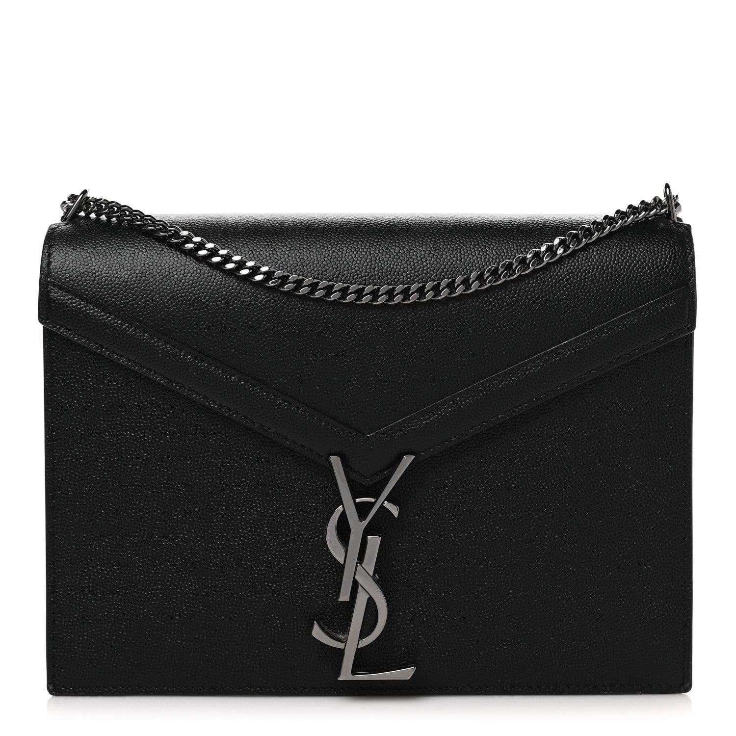 Saint Laurent Grain De Poudre Monogram Cassandra Clasp Bag Black 1 of 9
