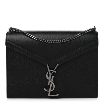 Saint Laurent Grain De Poudre Monogram Cassandra Clasp Bag Black 1 of 9