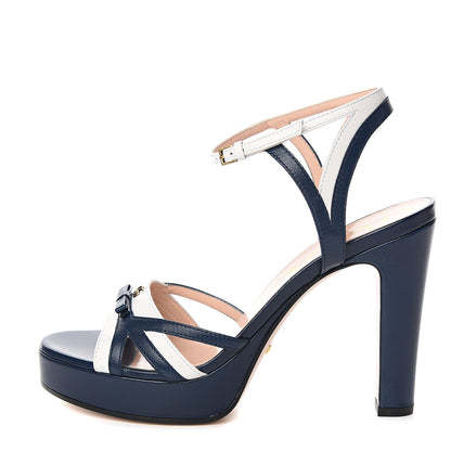 Gucci Malaga Kid Platform Sandals 38 Great White Blue Agata 1 of 8