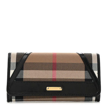 Burberry House Check Bridle Calfskin Penrose Continental Wallet Black 1 of 10