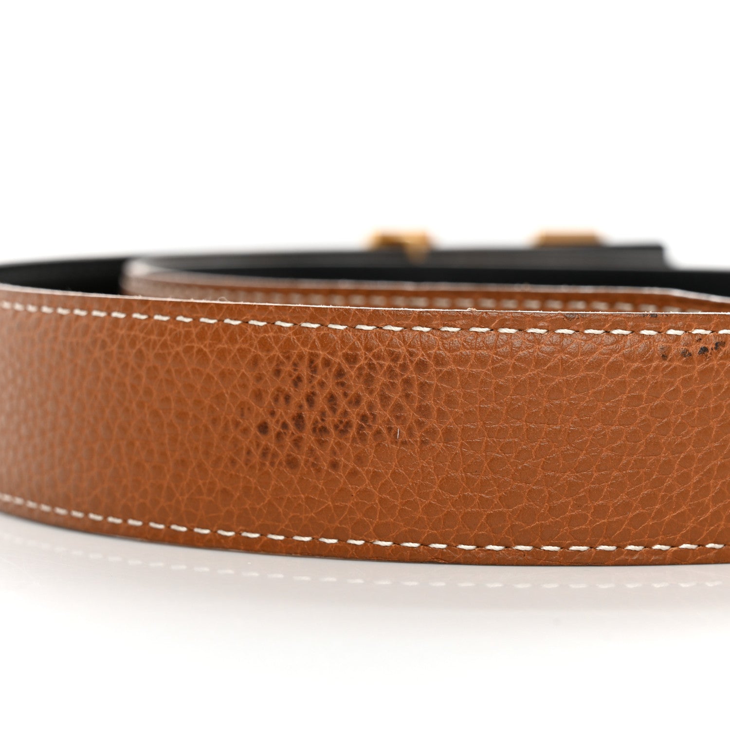 Hermes Box Togo 32mm H Belt 75/30 Black Gold 6 of 8