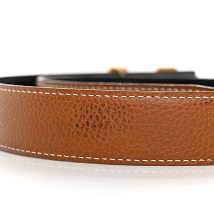 Hermes Box Togo 32mm H Belt 75/30 Black Gold 6 of 8