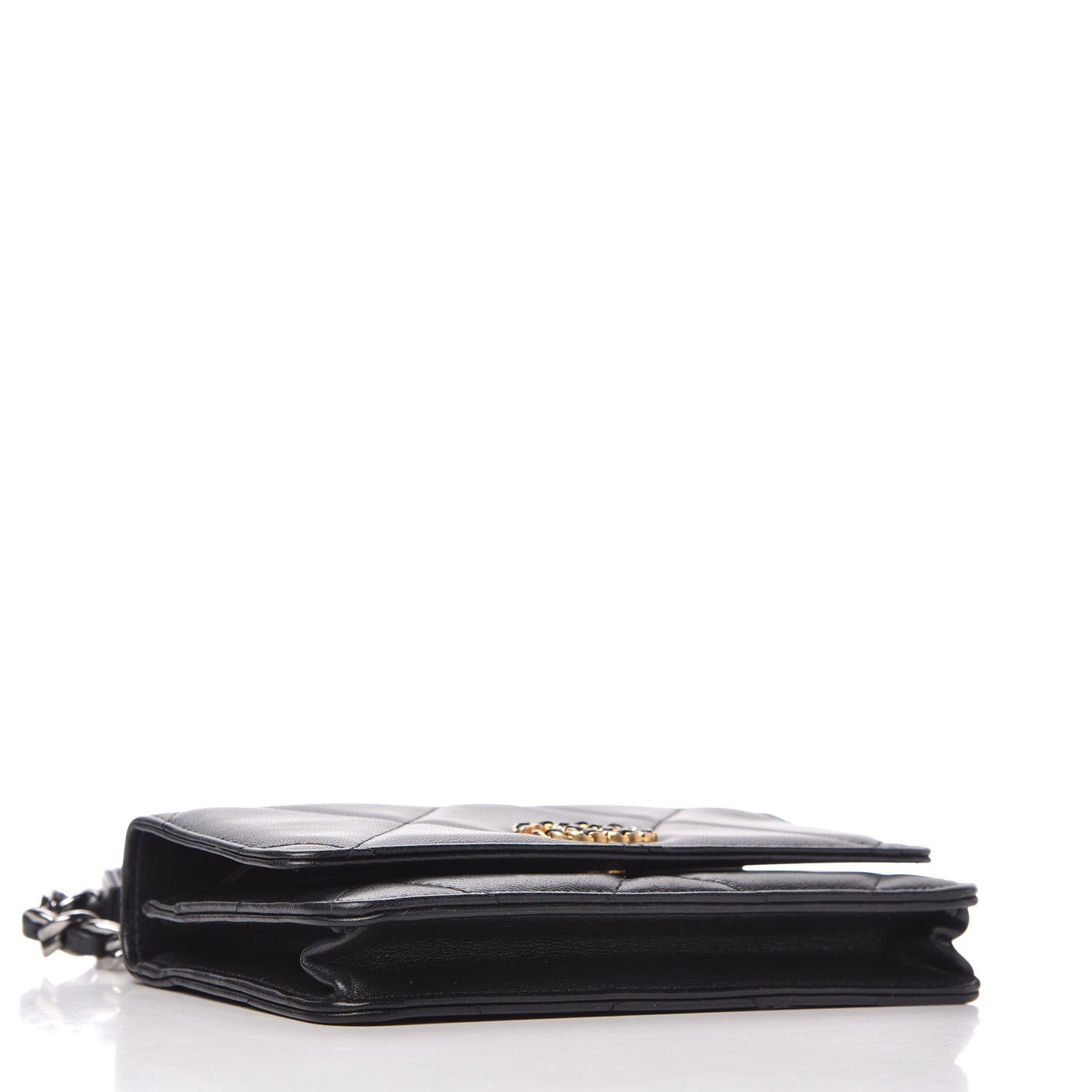 Chanel Lambskin Quilted Chanel 19 Wallet On Chain WOC Black 4 of 12