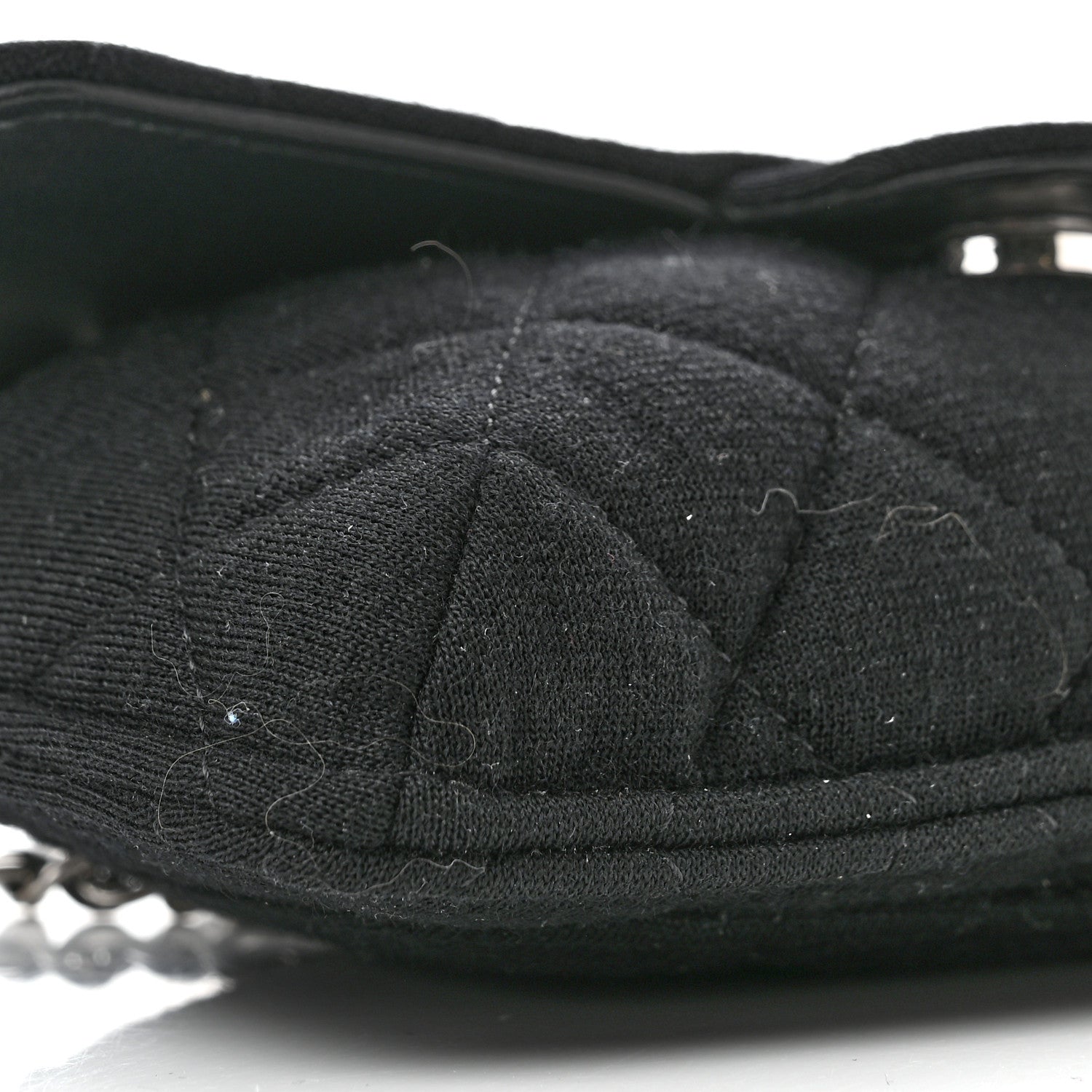 Chanel Jersey Fabric Quilted Foldable Tote With Chain Black Multicolor 14 of 18