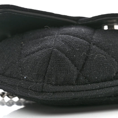Chanel Jersey Fabric Quilted Foldable Tote With Chain Black Multicolor 14 of 18
