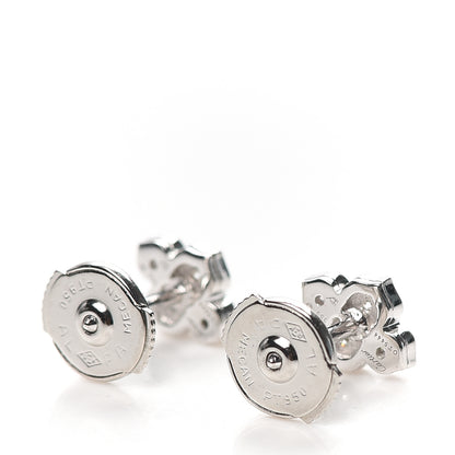 Cartier 18K White Gold Diamond Hindu Floral Earrings 3 of 4