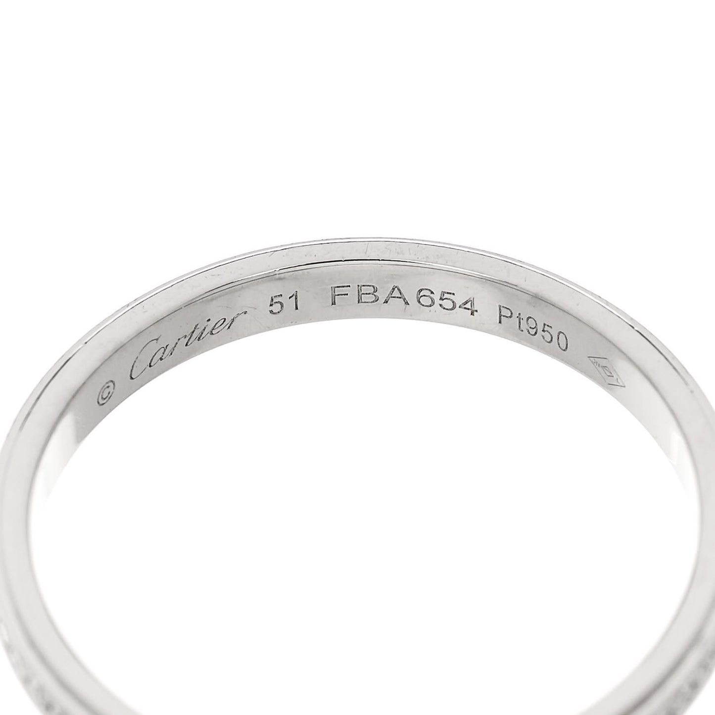 Platinum Diamond 2.3mm D'Amour Wedding Band Ring 51 5.75