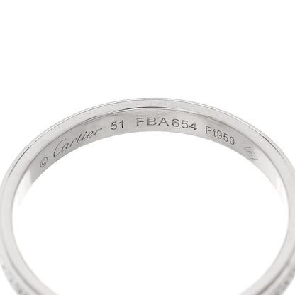 Cartier Platinum Diamond 2.3mm D'Amour Wedding Band Ring 51 5.75 4 of 5